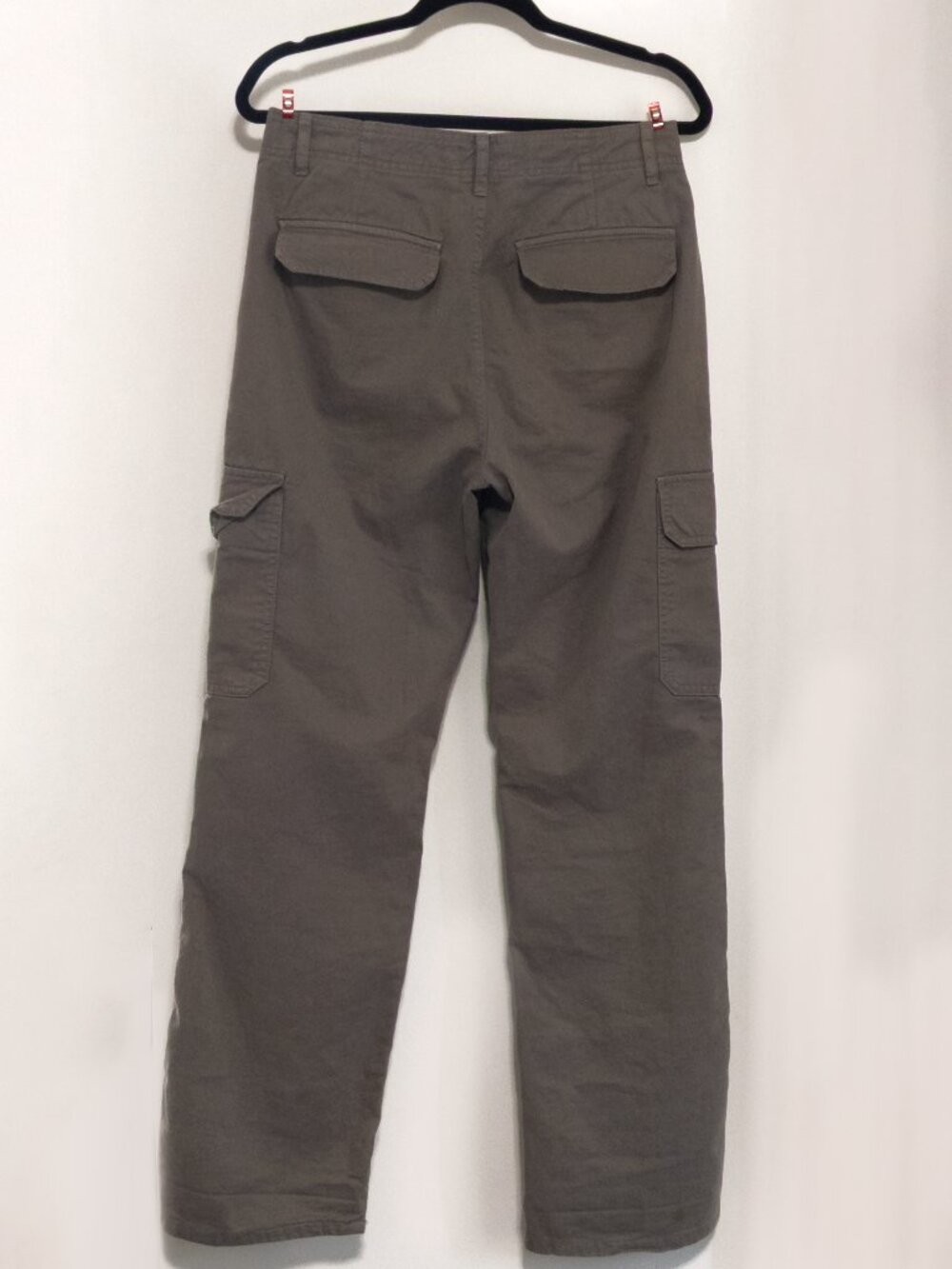ZARA Wide Leg Cargo Pants Beige Size 6 EU 38 Dark Khaki Casual Y2K Relaxed Fit - Picture 4 of 4